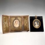 A George III portrait miniature on ivory depicting a young woman, inscription verso Alicia Forth