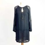 Antik Batik grey sequined dress, size M; together with a Birger & Mikkelsen cotton and silk beach