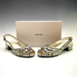 Miu Miu Glitter Shiny flat shoes, size 38.5.