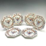 A set of six Samson porcelain octagonal plates, painted in the Chinese taste, diameter 22cm.