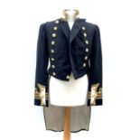Royal Navy Officers boat cape with brass buttons, lion mask cape buttons and chain, together with