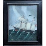 A 20th century oil on board ships portrait signed E WILKS and dated, 33cm x 40cm.