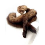 A fine quality vintage fox stole together with three vintage fur collars, and two other fur stoles.