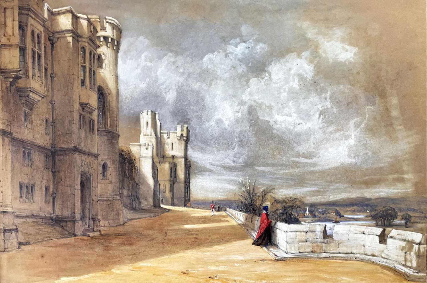 Style of Paul SANDBY Windsor Castle, North Terrace Mixed media on paper W H Mason, Brighton label to