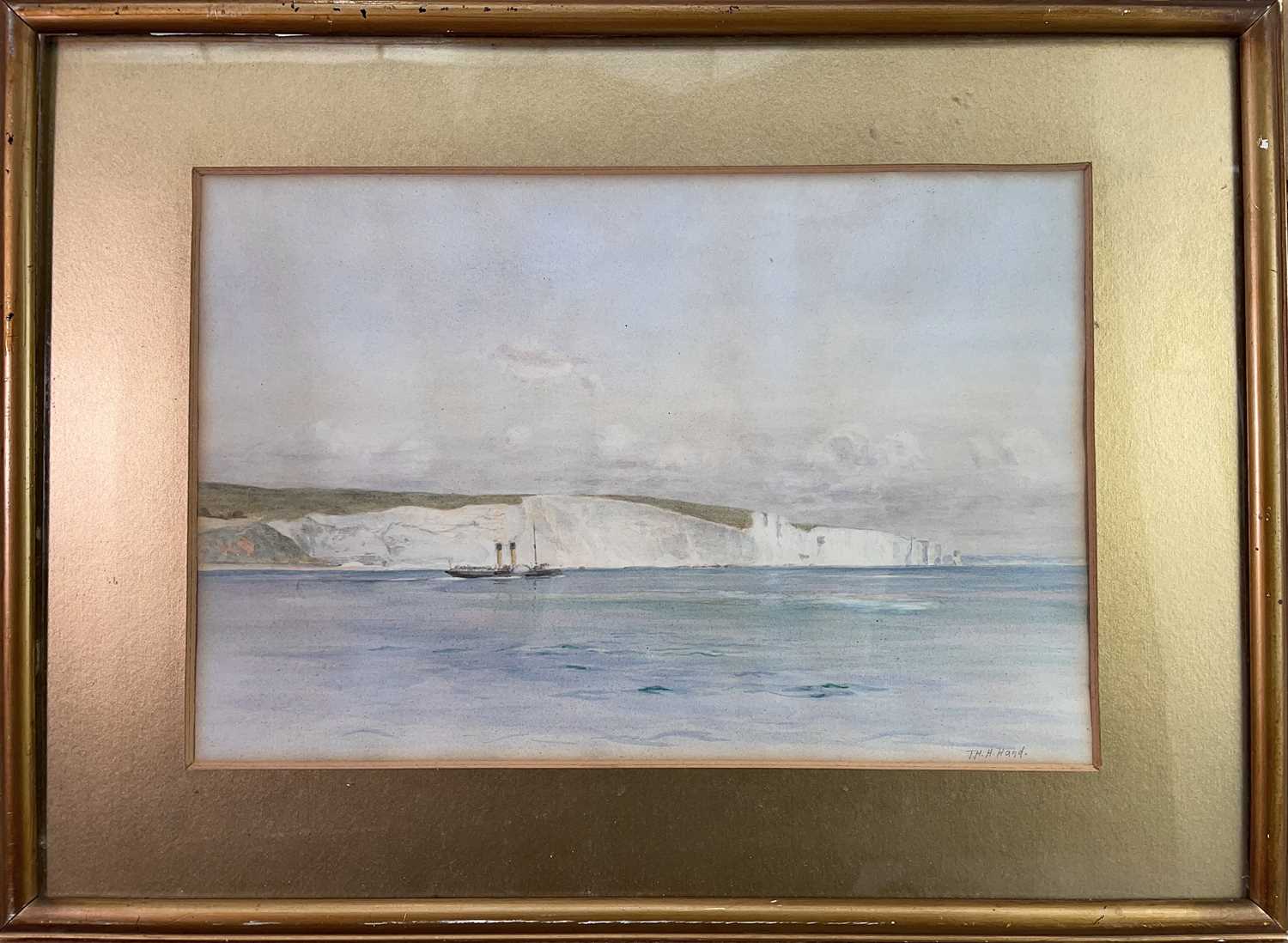 Thomas H H HAND The white cliffs of Dover Watercolour Signed 22 x 33cm - Image 3 of 3