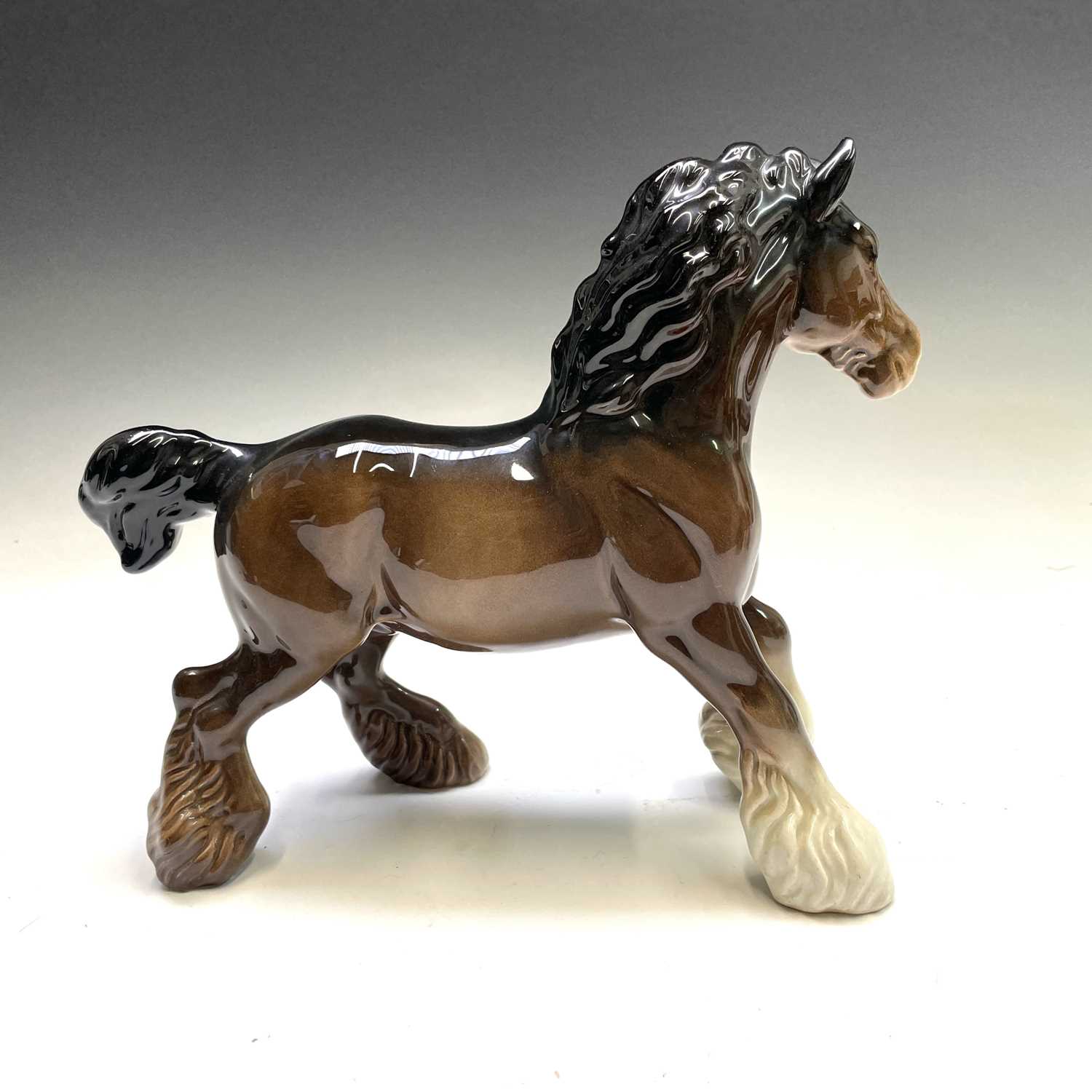 A Beswick pottery cantering shire horse, together with a shire horse with a yellow braid, and a - Image 4 of 15