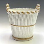 A collection of Victorian and later china, to include a basketweave style cache pot, a floral