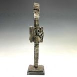 June Barrington-WardStanding FigureSteel sculpture with brass patinationSigned with initials to