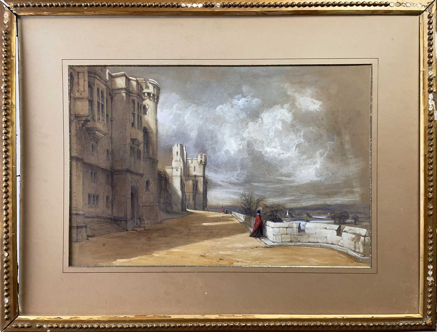 Style of Paul SANDBY Windsor Castle, North Terrace Mixed media on paper W H Mason, Brighton label to - Image 2 of 5