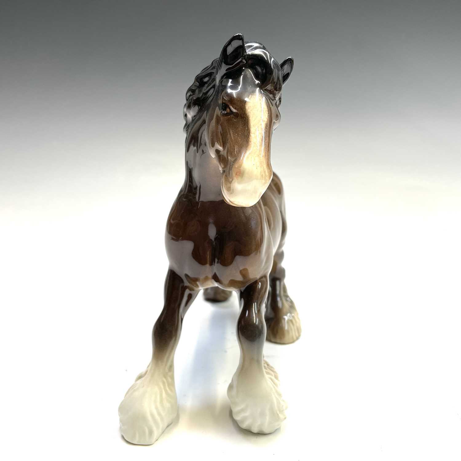 A Beswick pottery cantering shire horse, together with a shire horse with a yellow braid, and a - Image 2 of 15