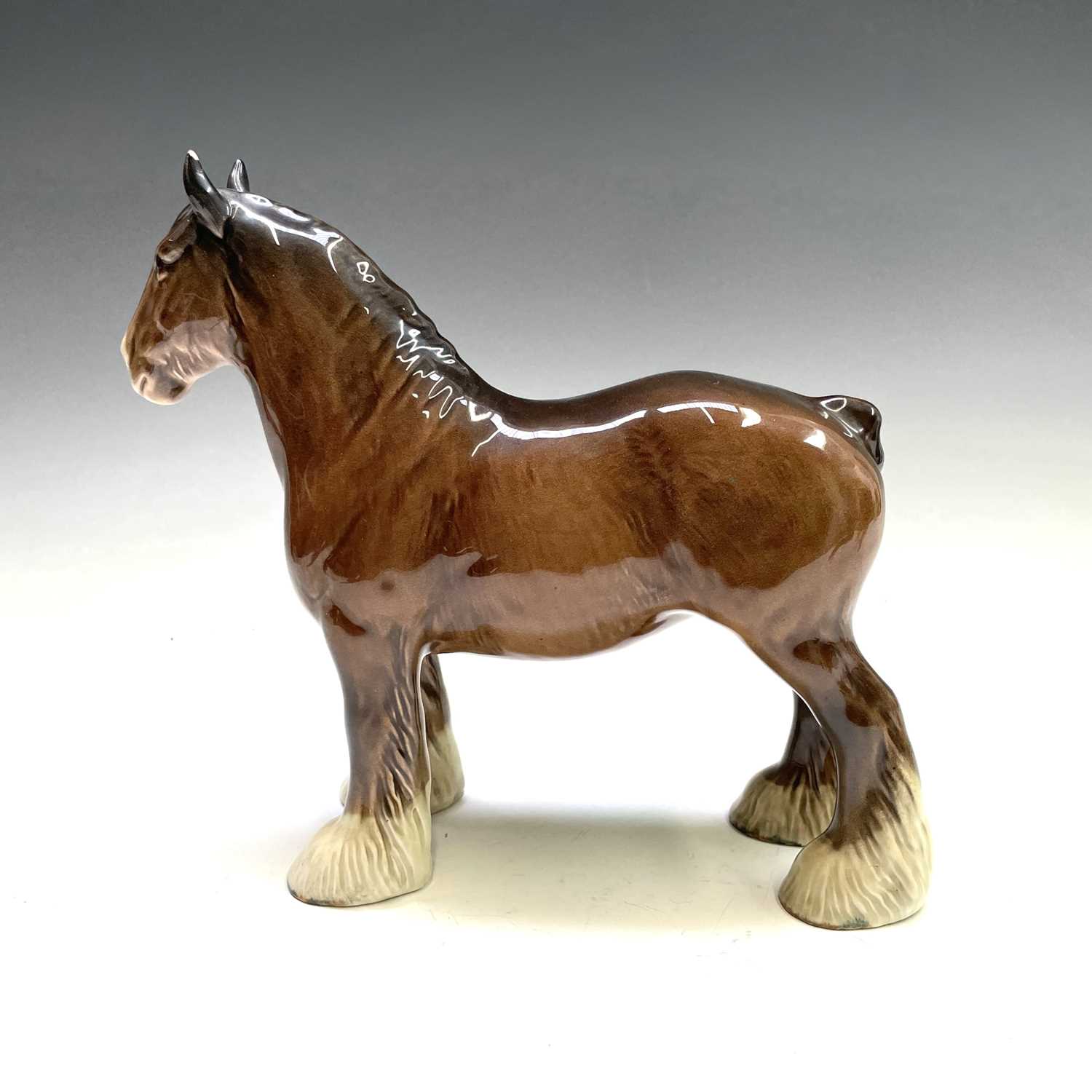 A Beswick pottery cantering shire horse, together with a shire horse with a yellow braid, and a - Image 5 of 15