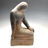 June Barrington-WardKneeling figureCarved wood sculptureH: 45cmProvenance: From the Estates of
