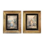 E** J* A pair of late 18th century watercolours, bucolic scenes. Each initialled and dated 1798,