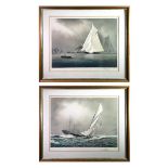 Tim Thompson The Americas cup limited edition prints, Brittania and Jolie Brise. Each signed in