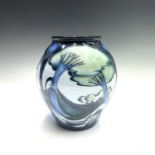 A Moorcroft Knypersley pattern vase, designed by Emma Bossons, dated 2003, height 21cm.