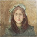 Attributed to Marjorie MOSTYN Portrait of Bridget, oil on canvas, 35.5 x 35.5cm, unframed.