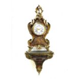 A French Boulle clock and bracket, late 19th century, with ormolu mounts, the eight-day movement