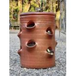 A salt glaze strawberry planter, Errington Reay & Co Ltd Bardon Mill, height 48cm diameter