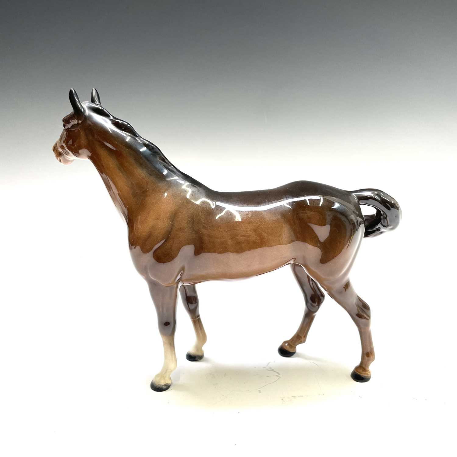 A Beswick pottery cantering shire horse, together with a shire horse with a yellow braid, and a - Image 9 of 15