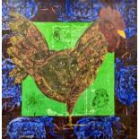 Simon PACKARD (1960) Rooster Mixed media on canvas Signed and dated 1989 213x210cm