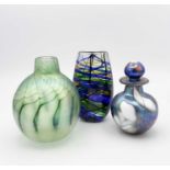 Norman Stuart CLARKE (b.1944)An iridescent art glass perfume bottle with stopper Signed & dated (