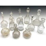 Victorian and later decanters, some with stoppers, and carafes in one box. Provenance:Michael