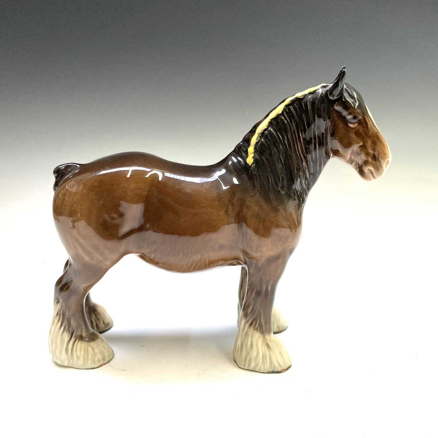A Beswick pottery cantering shire horse, together with a shire horse with a yellow braid, and a - Image 15 of 15