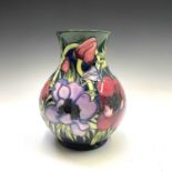 A Moorcroft anemone pattern vase, dated 2002, height 24.5cm.