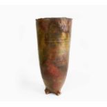John BEDDING (1947) A raku vase raised on four feet, height 31cm. The Personal Collection of