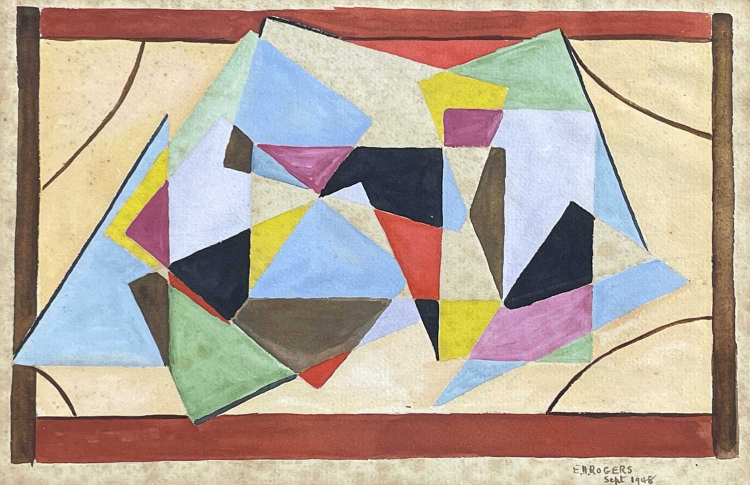 Edward H. ROGERS (1911-1994) Abstract Design Gouache Signed and dated 1948 16 x 24cm The Personal