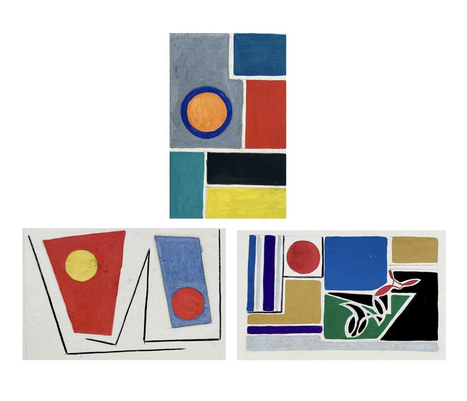 Edward H. ROGERS (1911-1994) Three small abstract works Gouache on paper Each signed, inscribed