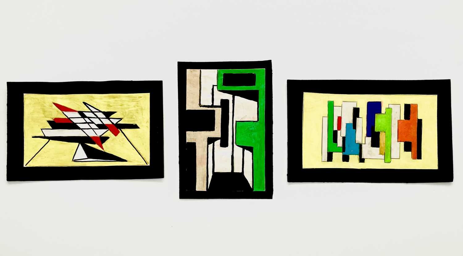 Edward H. ROGERS (1911-1994) Three small abstract works Gouache on paper Each signed, inscribed