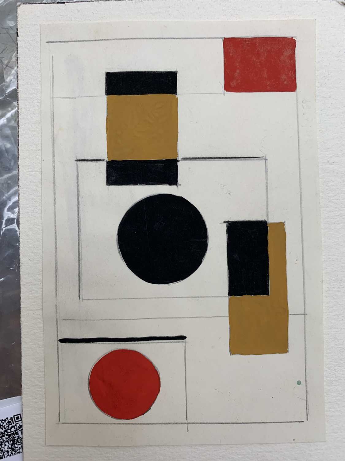 Edward H. ROGERS (1911-1994) Three small abstract works Gouache on paper Each signed, inscribed - Image 4 of 5