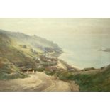 John FARQUHARSON (1865-1931) Sennen Cove Watercolour Signed and dated 08 Inscribed verso 35 x