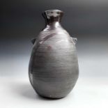 Janet LEACH (1918-1997) A St Ives Leach Pottery black stoneware vase poured with dark glaze and with