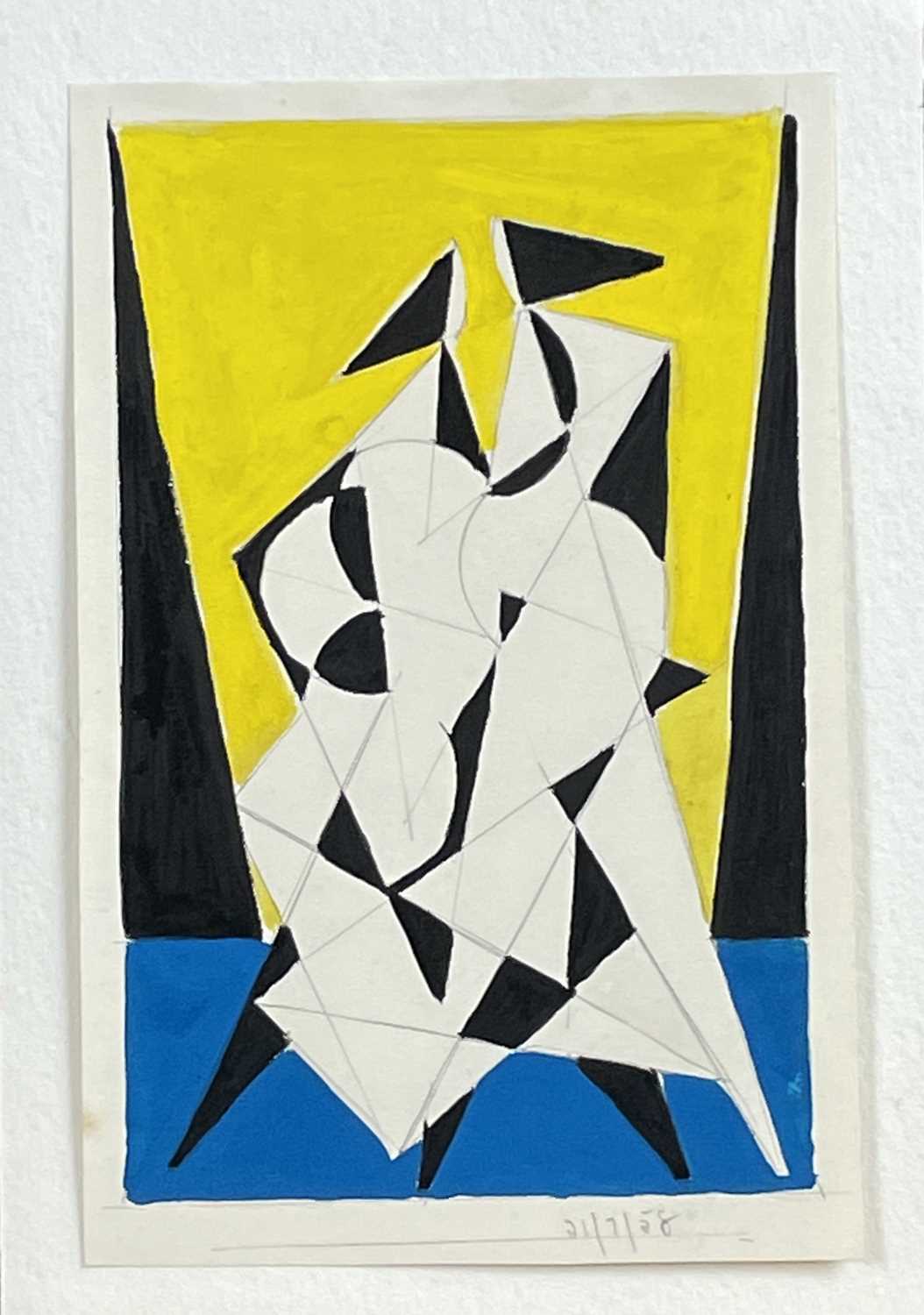 Edward H. ROGERS (1911-1994) Four small abstract works Gouache on paper Each signed, inscribed and - Image 8 of 9