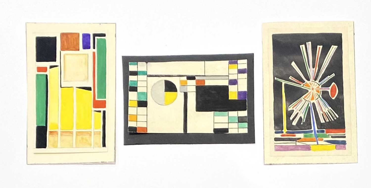 Edward H. ROGERS (1911-1994) Three small abstract works Gouache on paper Each signed, inscribed