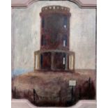 Nicolas GRANGER-TAYLOR (1963) Clayel Tower, Kimmeridge Oil on shaped wood panel Initialed and