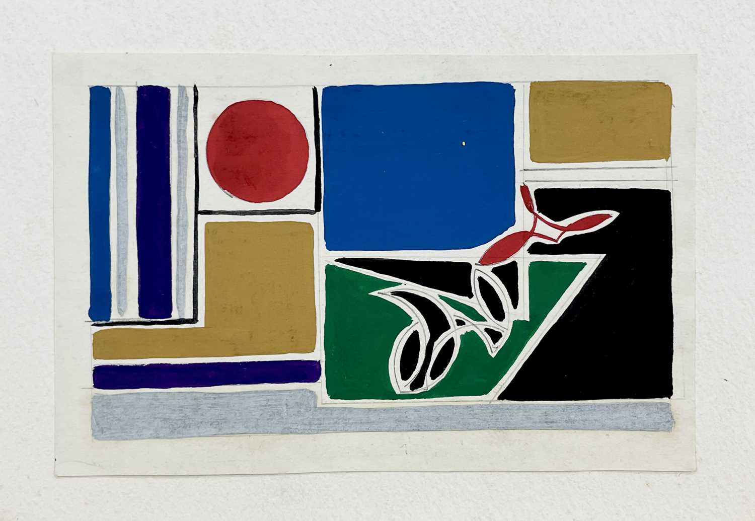 Edward H. ROGERS (1911-1994) Three small abstract works Gouache on paper Each signed, inscribed - Image 9 of 10