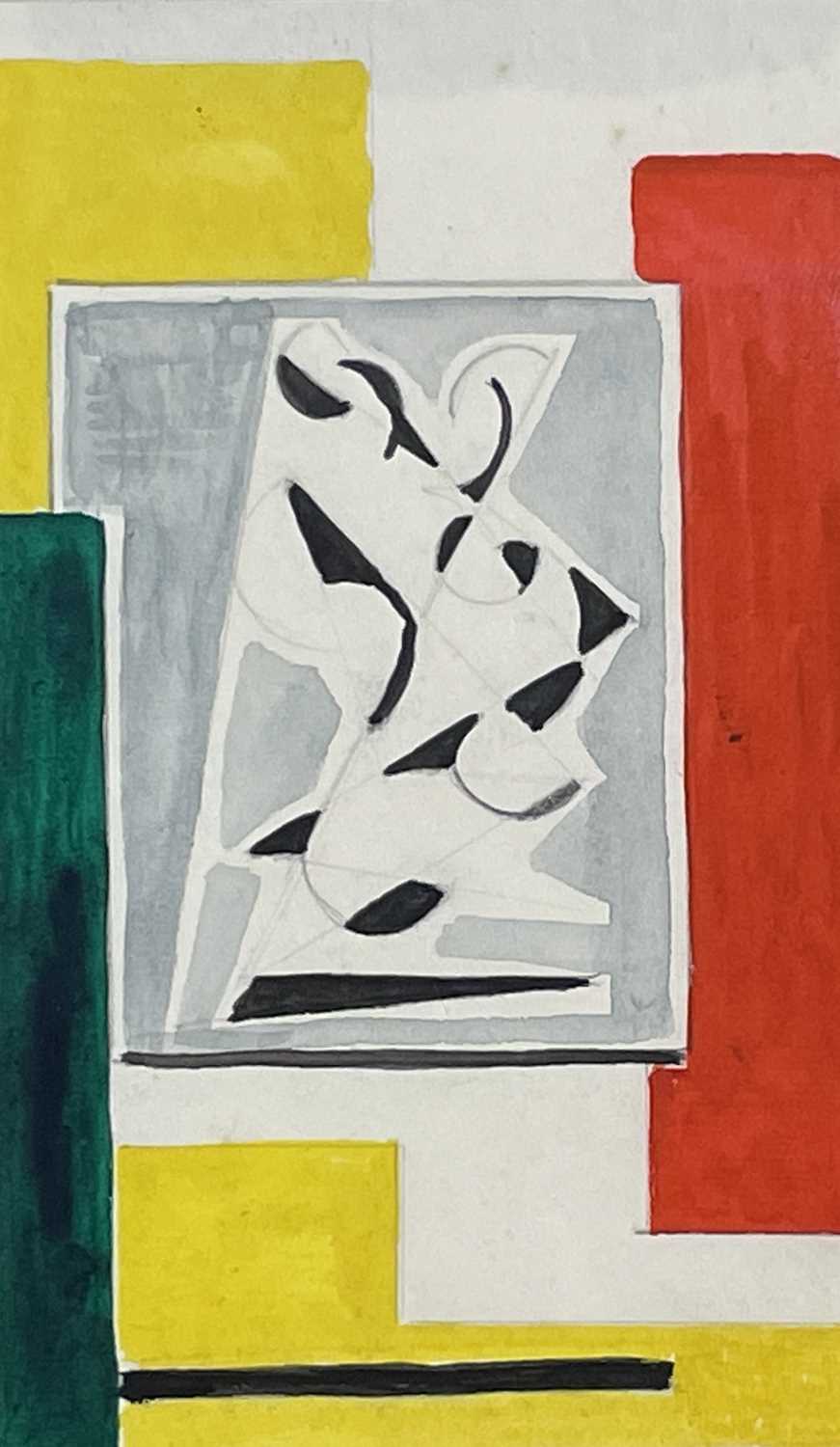 Edward H. ROGERS (1911-1994) Three small abstract works Gouache on paper Each signed, inscribed - Image 7 of 8