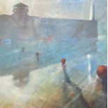 Richard LANNOWE HALL (1951) Early Haze, St Ives Mixed media on board Initialled 82.5 x 82.5 cm