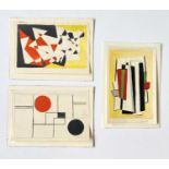 Edward H. ROGERS (1911-1994) Three small abstract works Gouache on paper Each signed, inscribed
