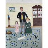 Betty HOLMAN (1911-?) A Victorian Family Oil on canvas Signed and dated '71 66x51cm