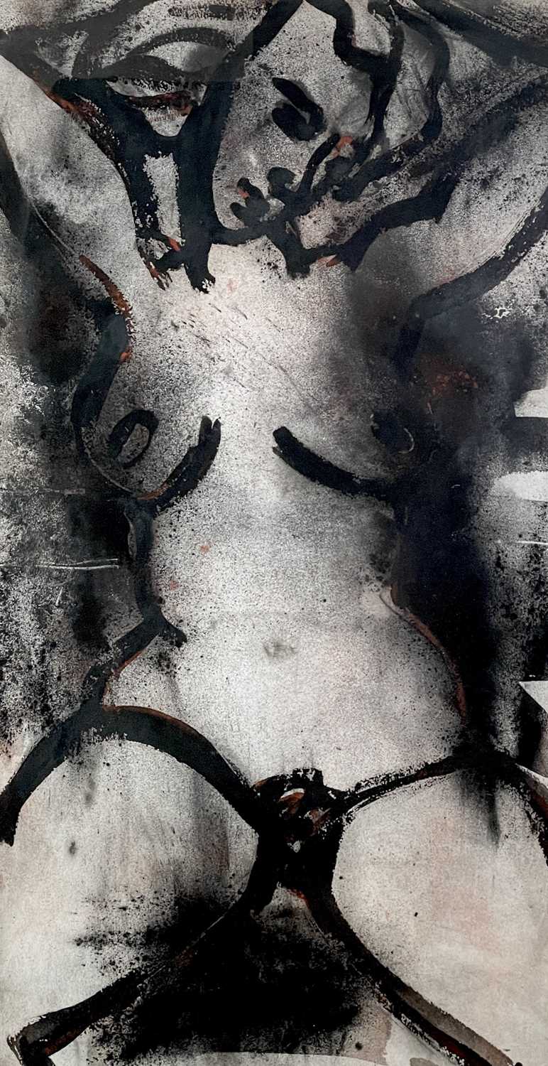Bruer TIDMAN (1939) Nude Mixed media Signed and dated '95, further signed and inscribed to verso