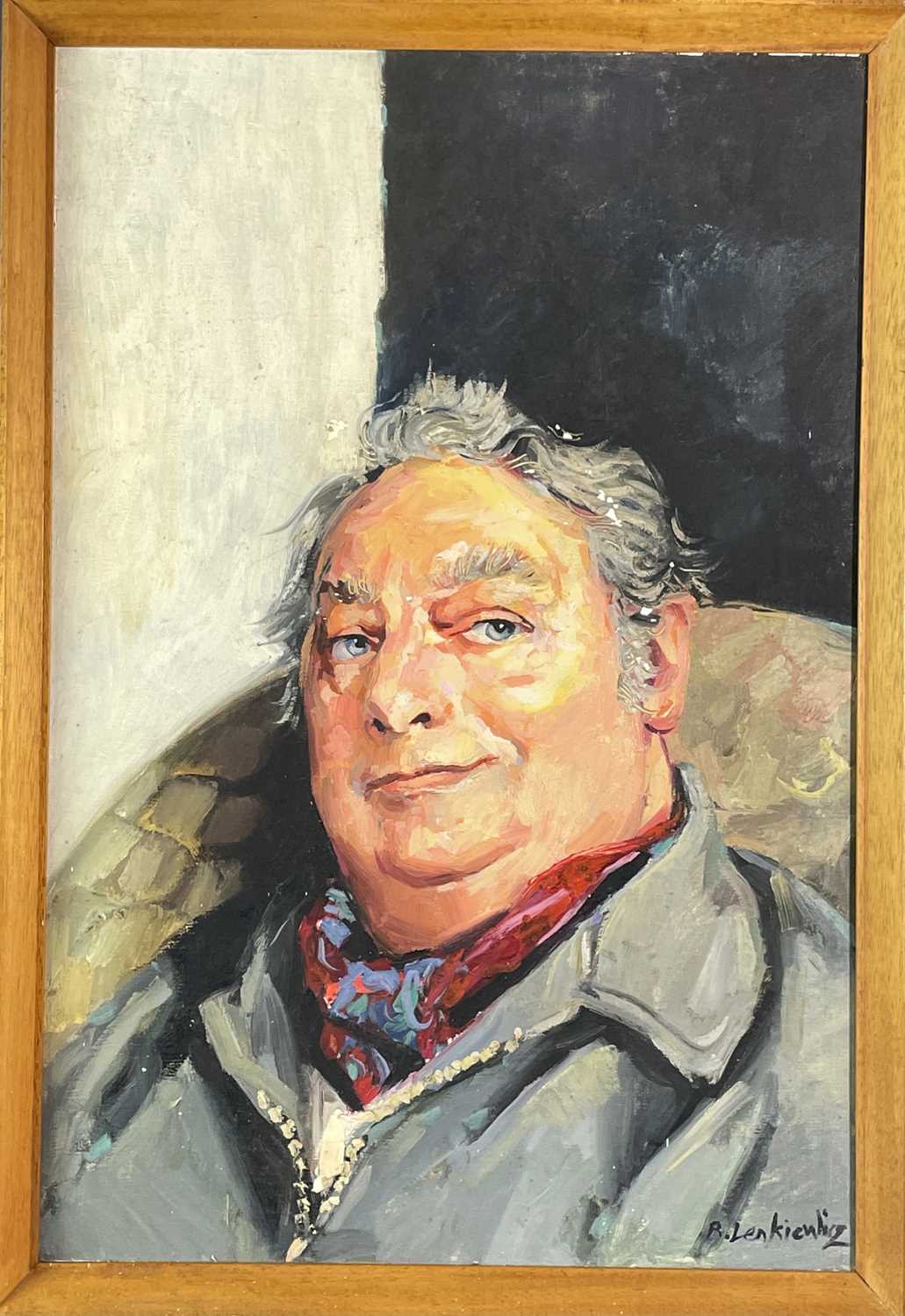 Robert Oscar LENKIEWICZ (1941-2002) Portrait of Leslie Charles Bragg Oil on canvas Signed 60 x 41cm - Image 2 of 3