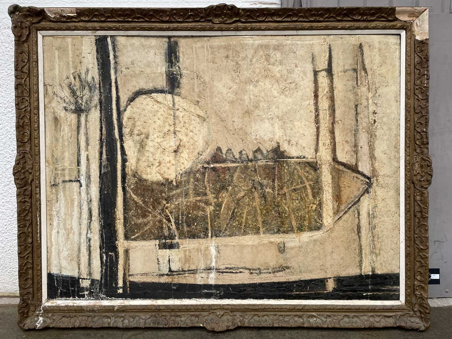 Harold MOCKFORD (1932) Landscape With Town Oil and gauze on board Signed and inscribed to verso - Image 2 of 6
