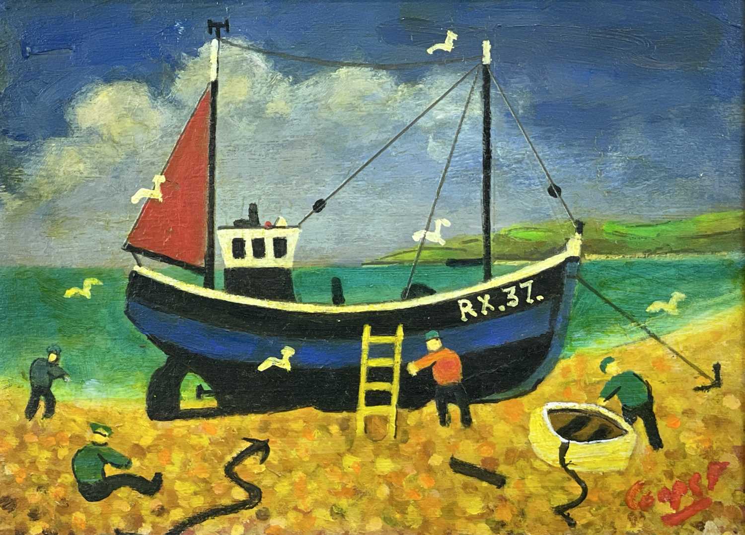 William COOPER (1923-2011) South Coast Trawler Oil on board Signed Inscribed to verso 15 x 20cm & - Image 4 of 7