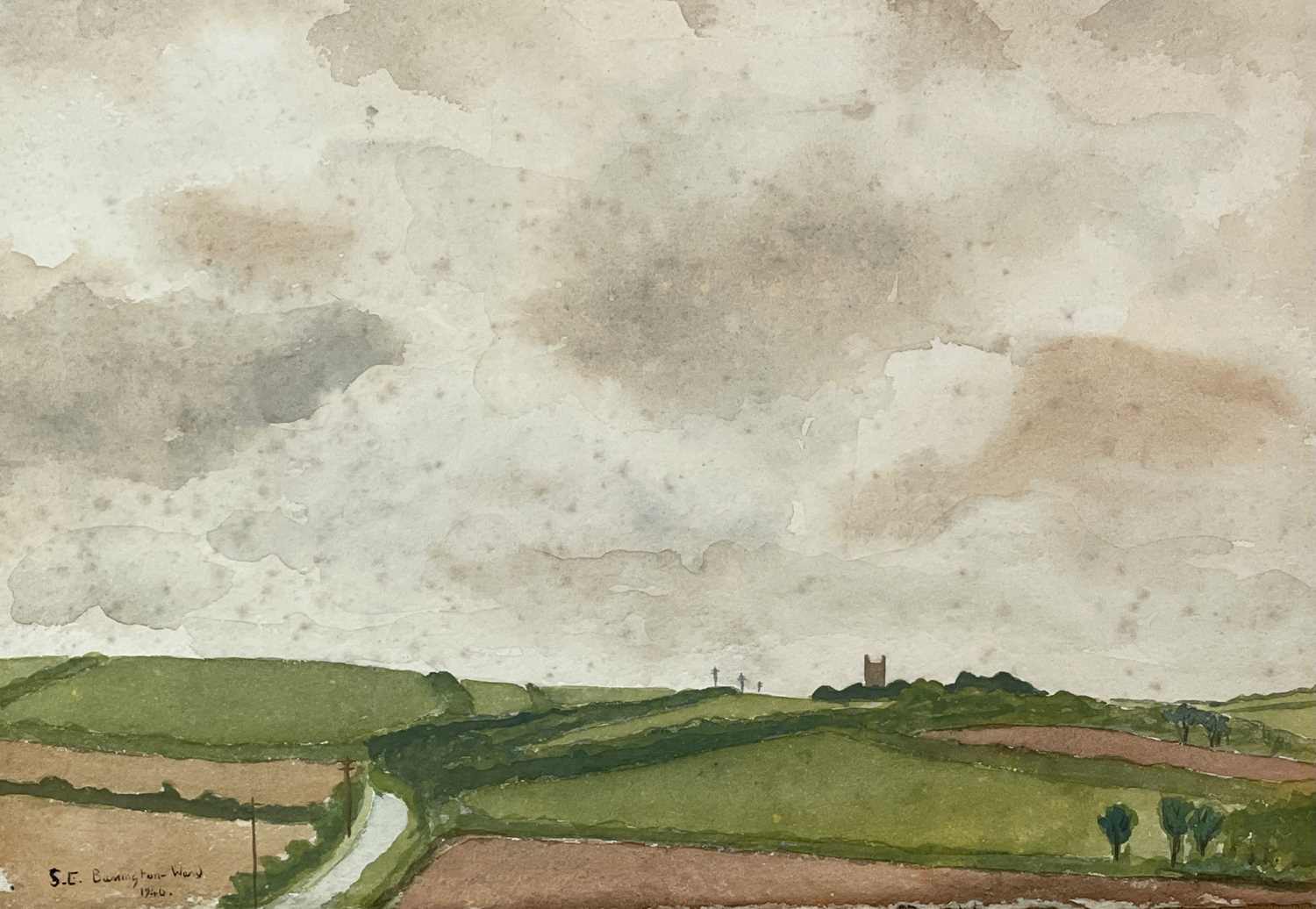 Susan BARRINGTON-WARD St Minever, Cornwall Watercolour Label to verso Together with a second Cornish - Image 6 of 10