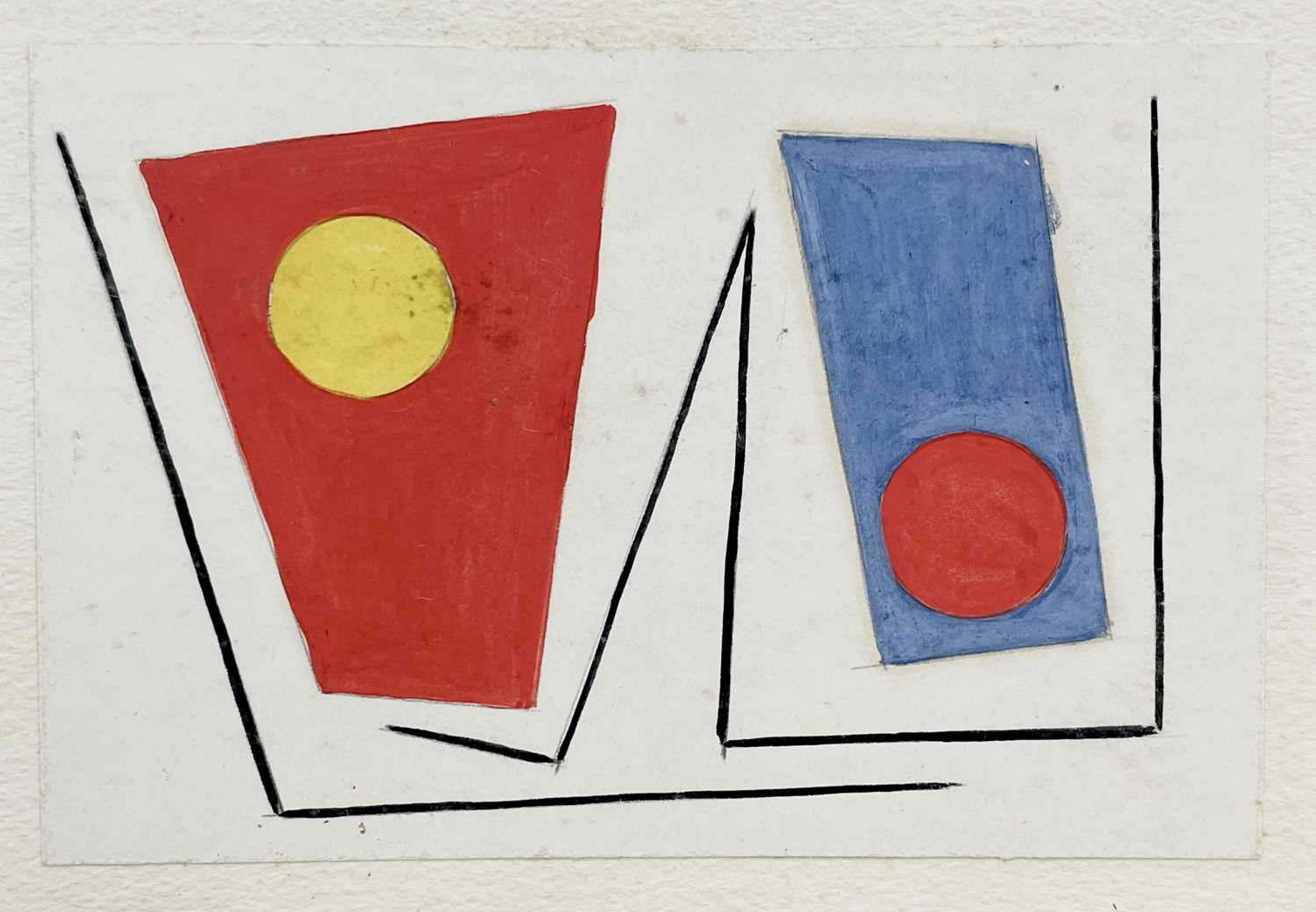 Edward H. ROGERS (1911-1994) Three small abstract works Gouache on paper Each signed, inscribed - Image 8 of 10