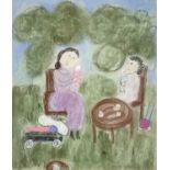 Dora HOLZHANDLER (1928-2015) Tea in the Park Pastel on paper Signed and dated '90 Inscribed to verso